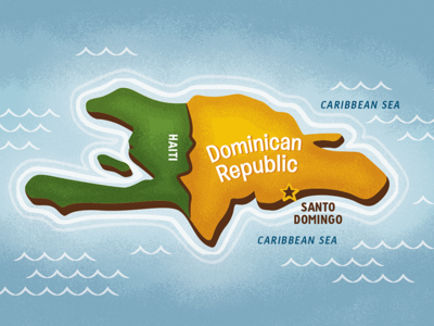 Map - Dominican Republic caribbean dominican republic editorial haiti illustrated illustration kids children map santo domingo texture