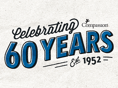 60 Year Mark anniversary celebrating logo print type typography