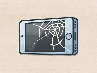 Cracked Phone (WIP) broken christmas cracked glass illustration infographic smart phone