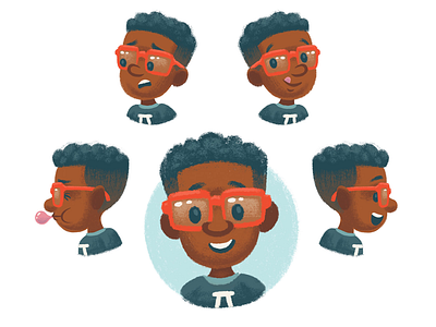 Miles boy character character design character development children glasses illustration kids