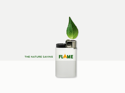 social media post advertising flame graphic design logo save trees typograpgy