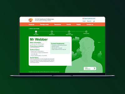 GSK Case Studies Responsive Microsite branding design flat illustration ui web