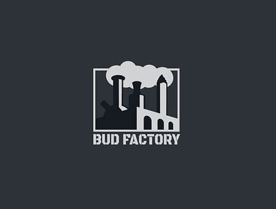 Logo for a cannabis start-up bong cannabis factory industrial industry joint smoke vape