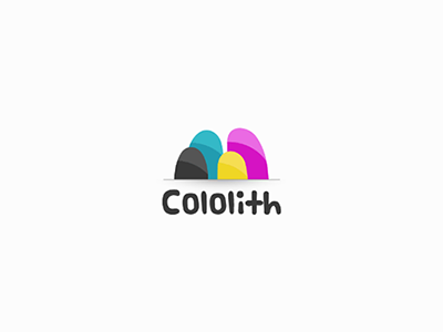 Logo for a printing service cmyk color print stone