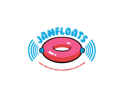 Logo for a start-up float inflatable pool rubber tube