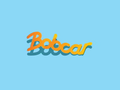 Bobcar 3d lettering logo shadow