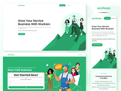 Landing page illustrations both on Desktop & Mobile animation branding design designer home homepage illustration interface landing landing page ui uidesign uiux