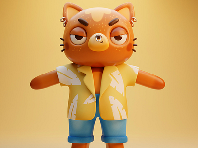 3D cat character 3d 3dillustration 3dmodel blender character character design illustration motion graphics
