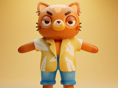 3D cat character