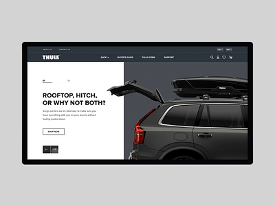 Redesign main screen Thule e-commerce animation design e commerce flat gsndesign homepage design mainscreen minimal thule ui ux web website