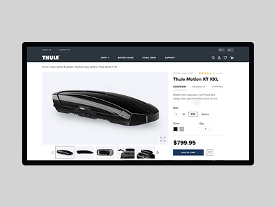 Redesign product page Thule e-commerce animation design e commerce gsndesign minimal thule ui ux web website