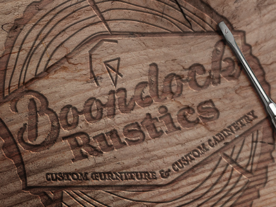 Boondock Engraved Wood engraved logo mockup wood