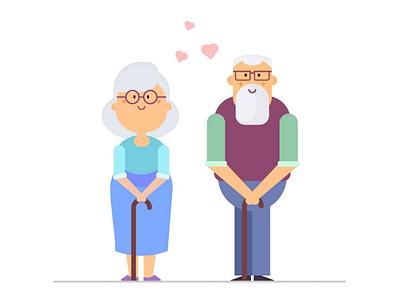 old couples character illustration