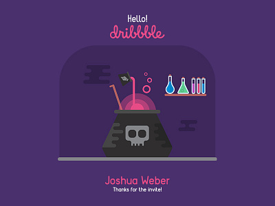 Hello Dribbble! designer dribbble flat graphic design hello hello dribbble illustration lab magic magician