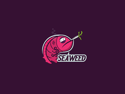 Seaweed fish illustration illustrator logo logo design logo designer logos purple sea weed