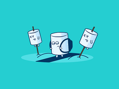 Marshmallow blue branding character creative design funny illustration illustrator logo designer marshmallow