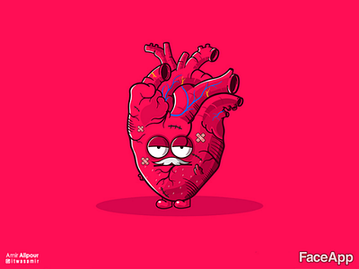 Heart - Faceapp adobe illustrator character character design comic concept design funny graphic design heart illustration illustrator red story