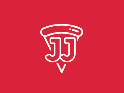 Thirty Logos Challenge Day 13 "JJ Pizza" brand branding design illustrator jj pizza logo monoline pizza thirty logos vector