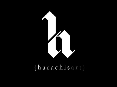 Harachisart Logo blackletter branding design harachisart logo personal branding typography vector