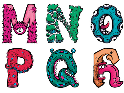 Monster's Alphabet art character crazy design illustration letter monster typography