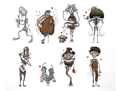 That time, when Love conquered us all... character design illustration love robot