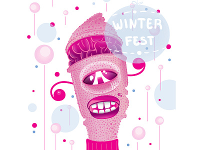 Winter Wonderland art bubble character design fest illustration monster pink vector winter wonderland