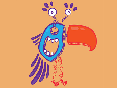 Birdy art bird cartoon character design illustration vector