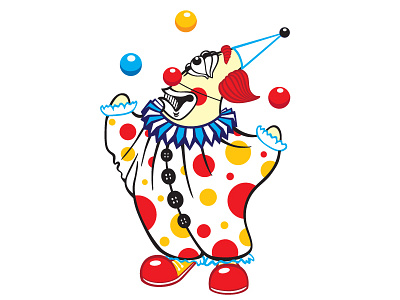 Mr. Triclown art cartoon character clown design illustration vector