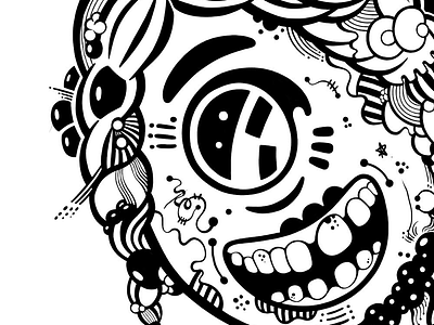 Smile 😀 black and white cartoon character character design clown illustration monster outlines
