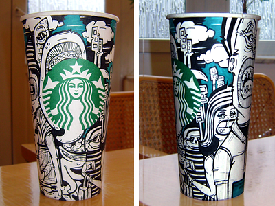 Starbucks :+)) character design illustration monster