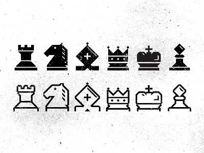 Fullchessset black chess design geometric greyscale icons illustration logo texture white