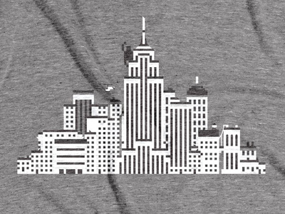 City Blocks Tee black blue city design illustration new york nyc pixels texture