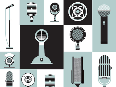 Chiggie Check design illustration mic microphone