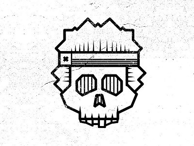 Skullypoo black design geometric headband icon illustration skull white