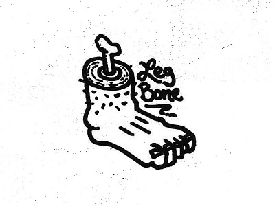 Legbone black bone design icon illustration white