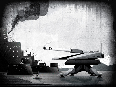 Siege is Laid on the Capital City black cartoon city design grain illustration mech parody robot texture white