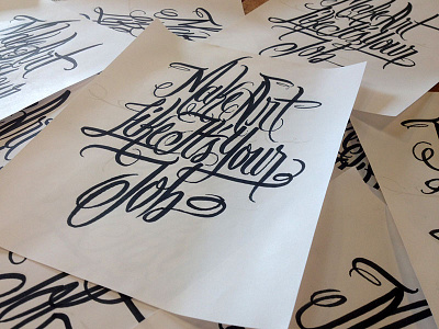 Practice makes perfect calligraphy design illustration script sketch type