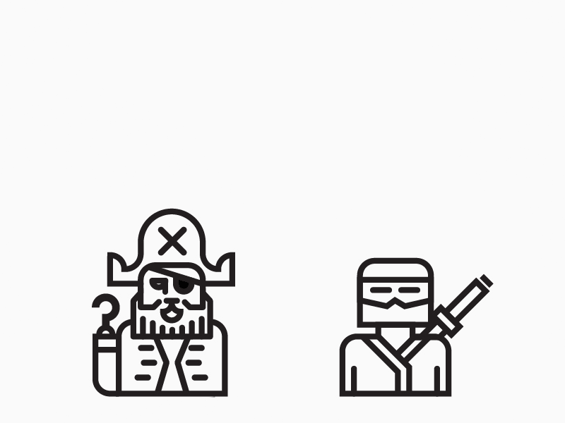 Bringin' Folks Together avast black design heart illustration line monoweight ninja pirate red shiver me timbers white