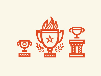 Participant, Champion, Winner champion design icon illustration sports trophy winner