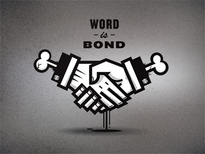 Word Is Bond black design grey greyscale illustration texture white