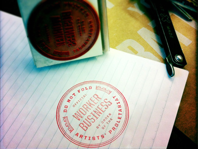 Shipping Stamp design ligature red seal stamp type typography white
