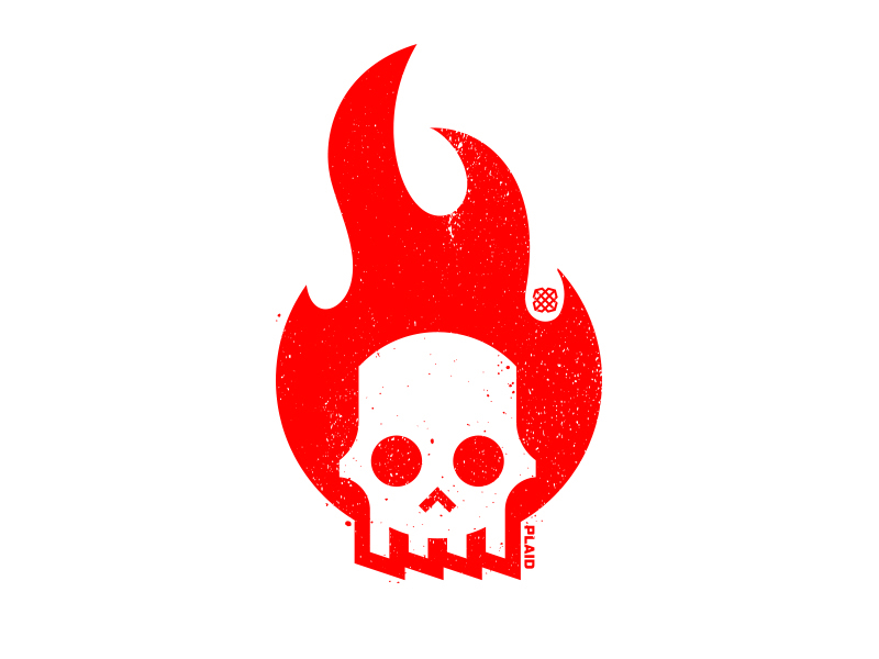 Hack Week design fire flame hack icon illustration red skull white