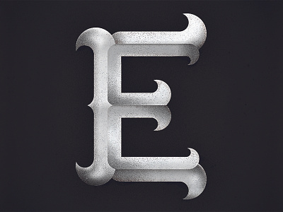 Big E black design dimension illustration letter typography white