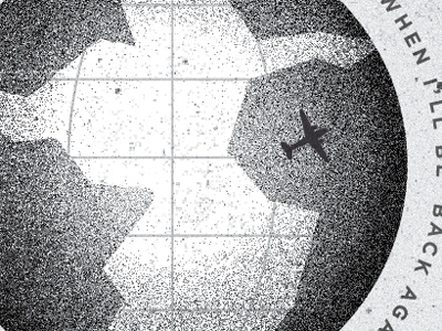 Jetplane 02 black design globe greyscale illustration texture white