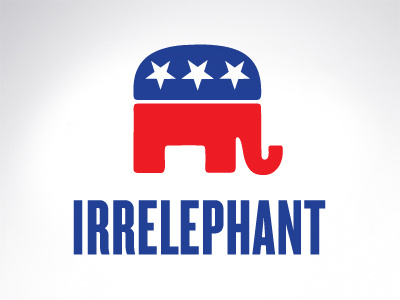 Irrelephant 2012 black blue design doodle elephant illustration logo white