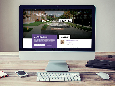 Alfred University redesign alfred university college education university website