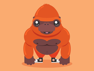 Golden Monkey cartoon cute gorilla illustration monkey orange