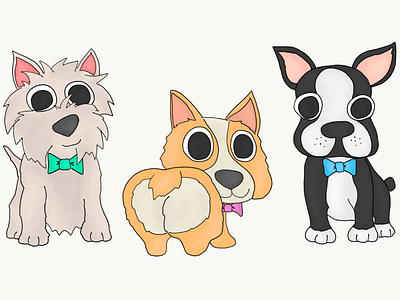 stylin n profilin bowties cartoon corgi dogs