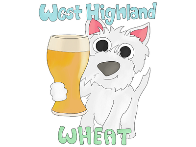 West Highland Wheat beer cartoon westie