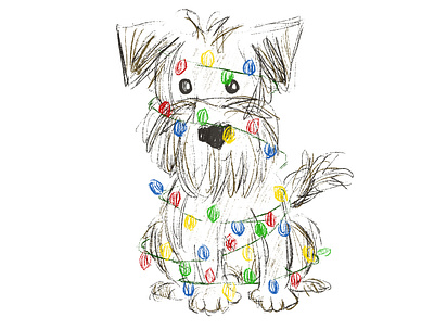 All Tangled Up cartoon dogs illustration sketch